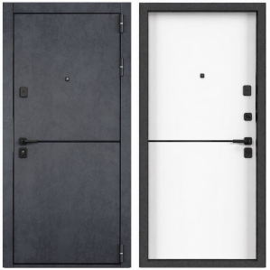 Входная дверь TAU LT PP 11 (ПВХ Бетон графит/ ПВХ Бьянко, белый)