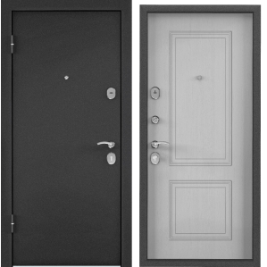 Входная дверь Х5 МР-5 (Темно-серый букле  графит/ Дуб Белый Матовый)