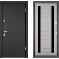 Входная дверь Х5 МР-9 (Темно-серый букле  графит/ Бетон известковый/ Черный лакобель)