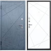 Входная дверь Луара (ПВХ Бетон графит/ ПВХ Экошагрень Белая)