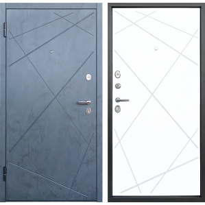 Входная дверь Луара (ПВХ Бетон графит/ ПВХ Экошагрень Белая) Входная дверь Луара (ПВХ Бетон графит/ ПВХ Экошагрень Белая)