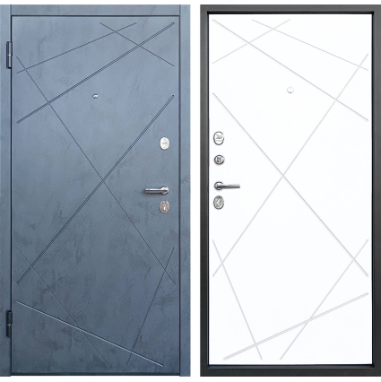 Входная дверь Луара (ПВХ Бетон графит/ ПВХ Экошагрень Белая) Входная дверь Луара (ПВХ Бетон графит/ ПВХ Экошагрень Белая)