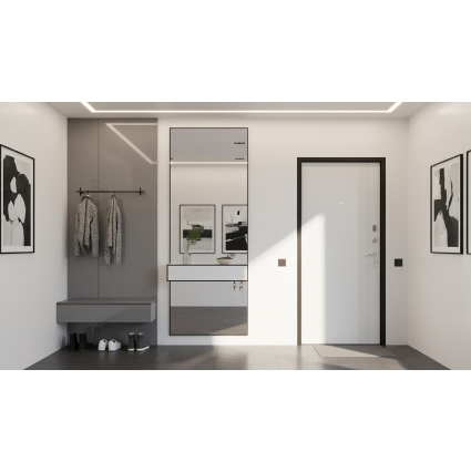 Входная дверь Луара (ПВХ Бетон Графит/ ПВХ  Белый)