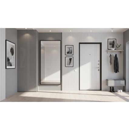 Входная дверь Луара (ПВХ Бетон Графит/ ПВХ  Белый)