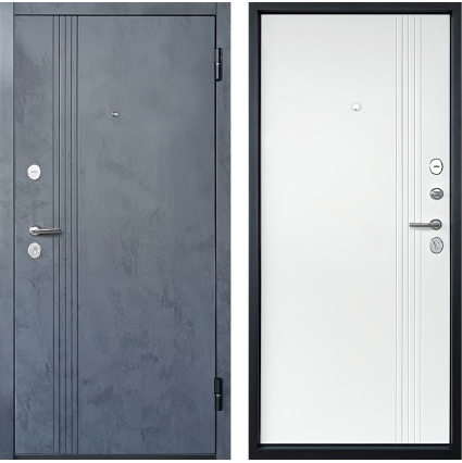 Входная дверь Луара (ПВХ Бетон Графит/ ПВХ  Белый)