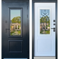 Входная дверь с терморазрывом ВИНТЕР ПАНОРАМА (Букле Оникс/ ПВХ Велюто Бланко) Входная дверь с терморазрывом ВИНТЕР ПАНОРАМА (Букле Оникс/ ПВХ Велюто Бланко)