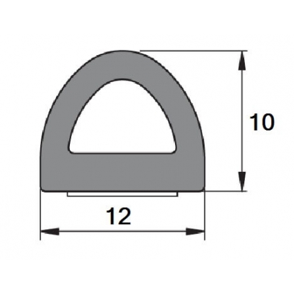Лента уплотнительная самоклеящюяся (Черный) D 10х12 мм