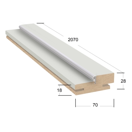 Коробка телескопическая с уплотнителем Мегаполис 28х70х2070 (Бетон Темный)