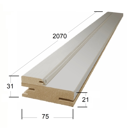 Коробка телескопическая с уплотнителем Амати 31х75х2070 (Белая Шагрень)