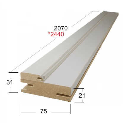 Коробка телескопическая с уплотнителем Флэш ЭКО 31х75х2070 (Белый, гладкий)