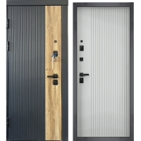 Входная дверь Бастион 2.0.1 (ПВХ Гравит-Дуб Вотан/ ПВХ Белый), 780х2100 мм левая