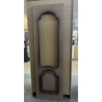 Дверное полотно Шпон ПО без стекла/ Орех 60 см без отделки лаком