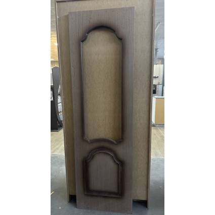 Дверное полотно Шпон ПО без стекла/ Орех 60 см без отделки лаком