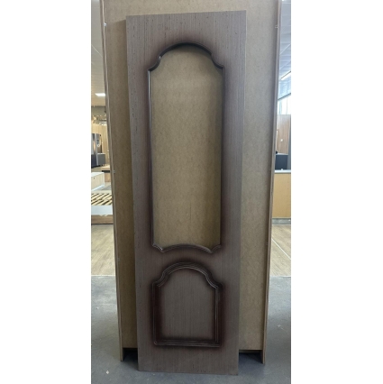 Дверное полотно Шпон ПО без стекла/ Орех 60 см без отделки лаком