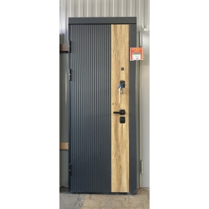 Входная дверь Бастион 2.0.1 (ПВХ Гравит-Дуб Вотан/ ПВХ Белый), 780х2100 мм левая