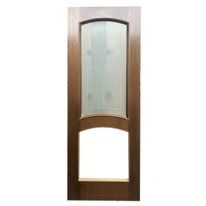 Дверное полотно Шпон ПО без нижнего стекла/ Орех 70 см