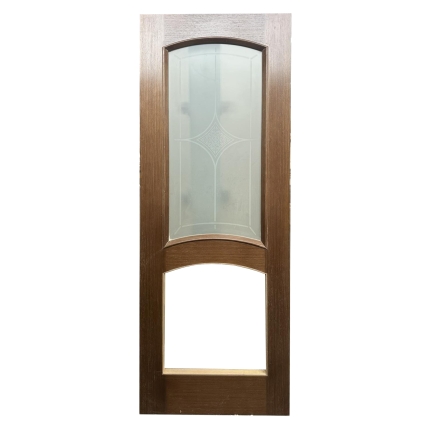 Дверное полотно Шпон ПО без нижнего стекла/ Орех 70 см