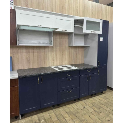 Готовая кухня КРАФТ 2,4 (Дуб Полярный/ Дуб Королевский)/выставочный образец с витрины