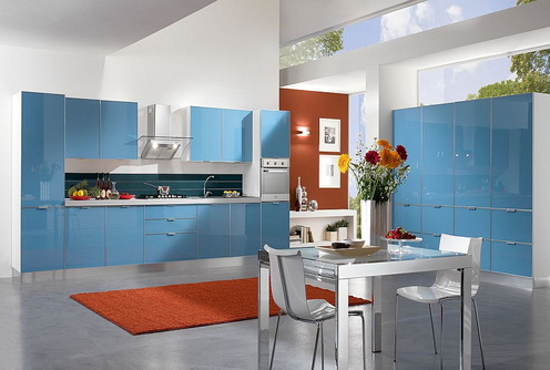 Правильный подбор цветового сочетания голубой кухни